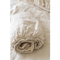 Linen Sheet. Fitted Bed Sheet French Linen. Handmade By Mooshop.69 von mooshop