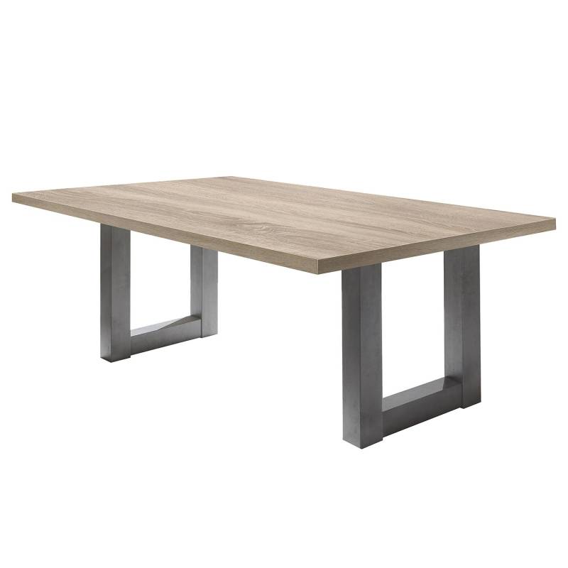 home24 Esstisch Leeton II 200 x 100cm Braun/Grau/Eiche Sägerau Dekor von home24