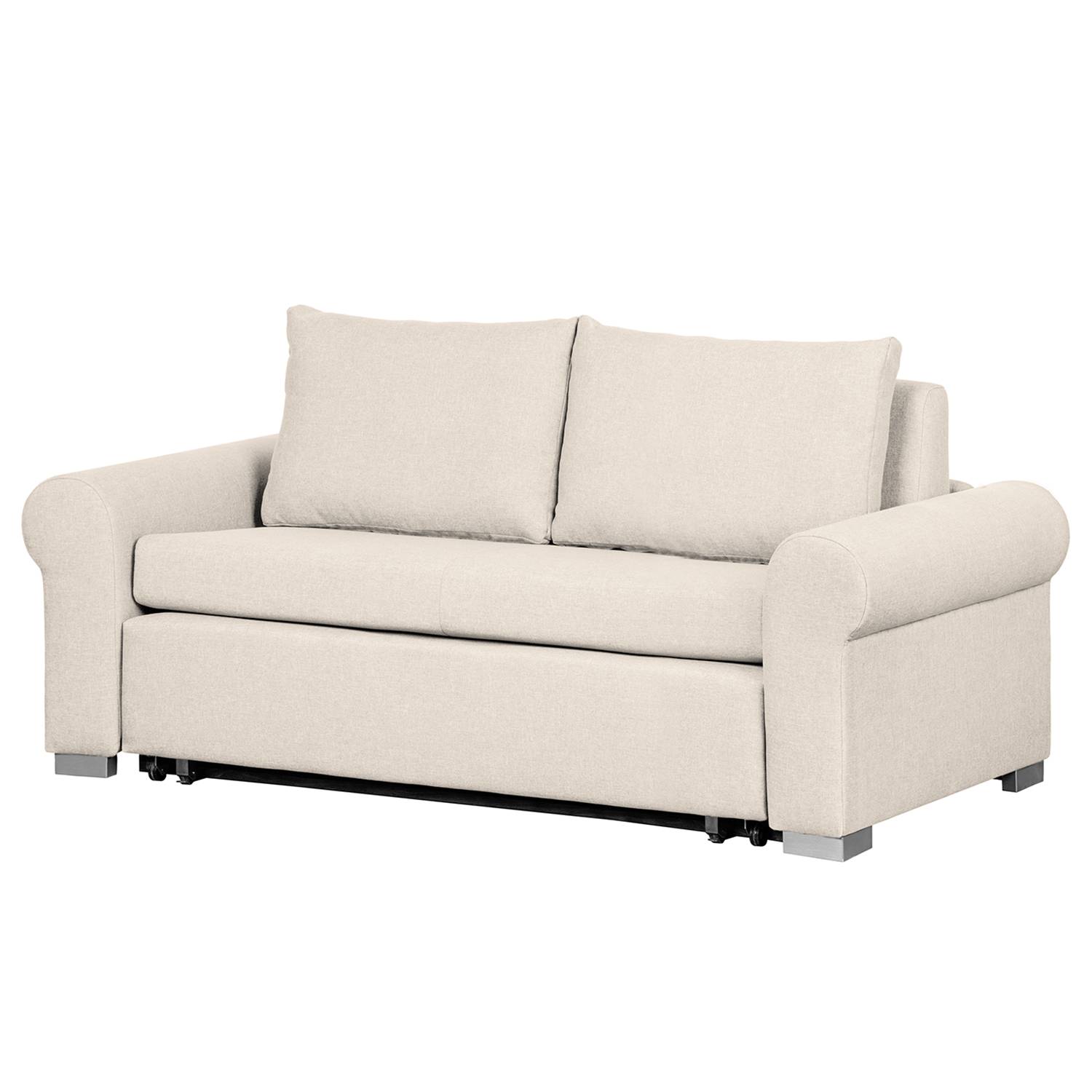 mooved Schlafsofa Latina II 2-Sitzer Creme Webstoff 205x90x90 cm (BxHxT) mit Schlaffunktion/Bettkasten Landhaus von Mørteens