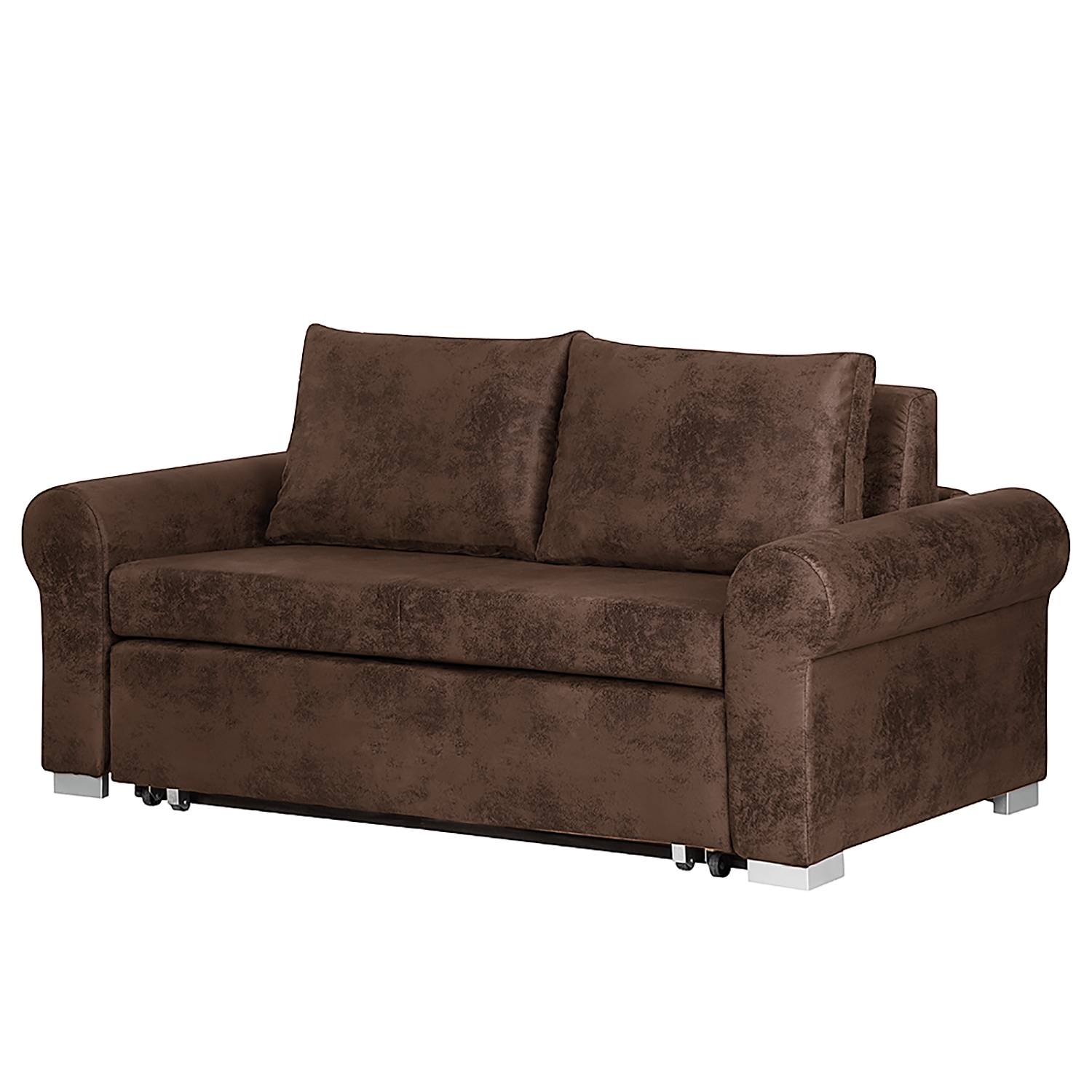 mooved Schlafsofa Latina IV 2-Sitzer Dunkelbraun Microfaser 185x90x90 cm (BxHxT) mit Schlaffunktion/Bettkasten Industrial von Mørteens