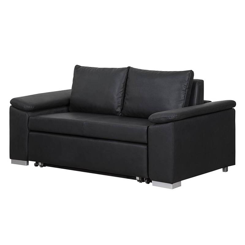 mooved Schlafsofa Latina IX 2-Sitzer Schwarz Kunstleder 170x90x90 cm (BxHxT) mit Schlaffunktion/Bettkasten Modern von Mørteens