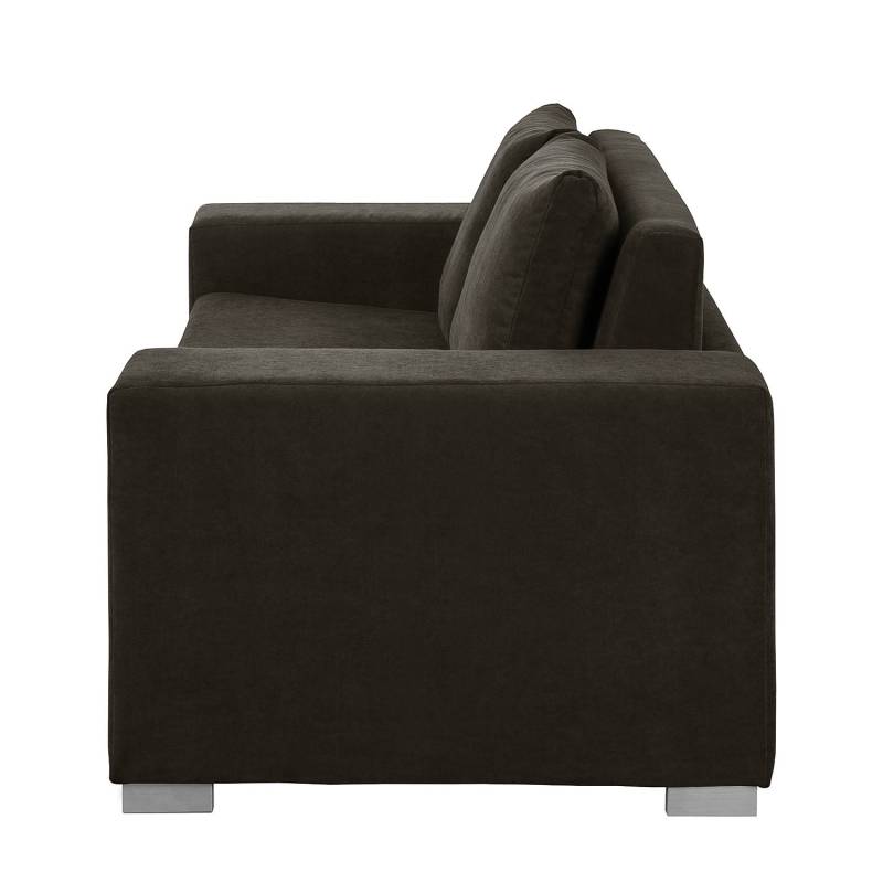 home24 Schlafsofa Basic mit XL Armlehne Braun/Espresso Chenille Efia 196cm Modern von home24