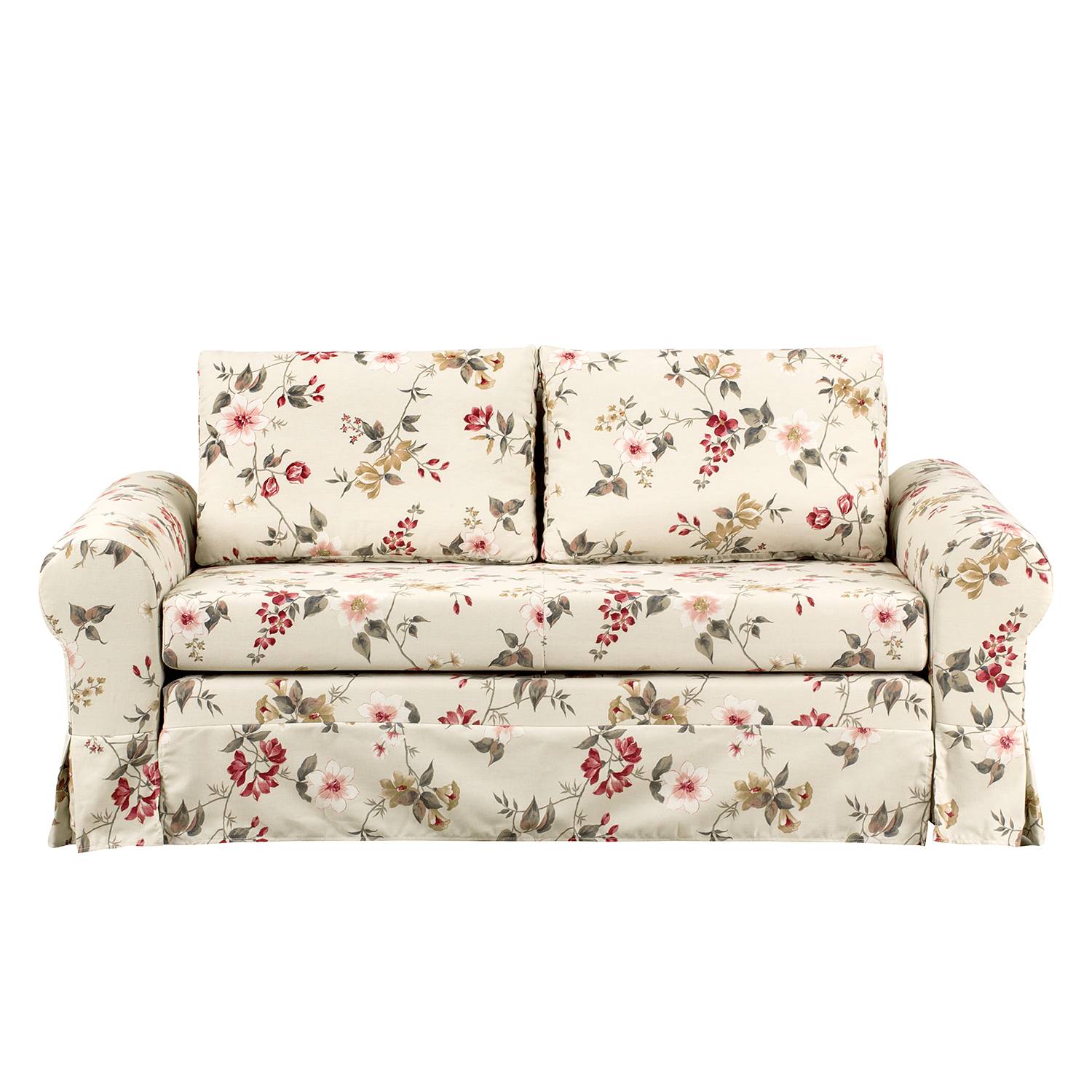 mooved Schlafsofa Latina VI Creme/Rot Webstoff 185x90x90 cm mit Schlaffunktion und Bettkasten von Mørteens