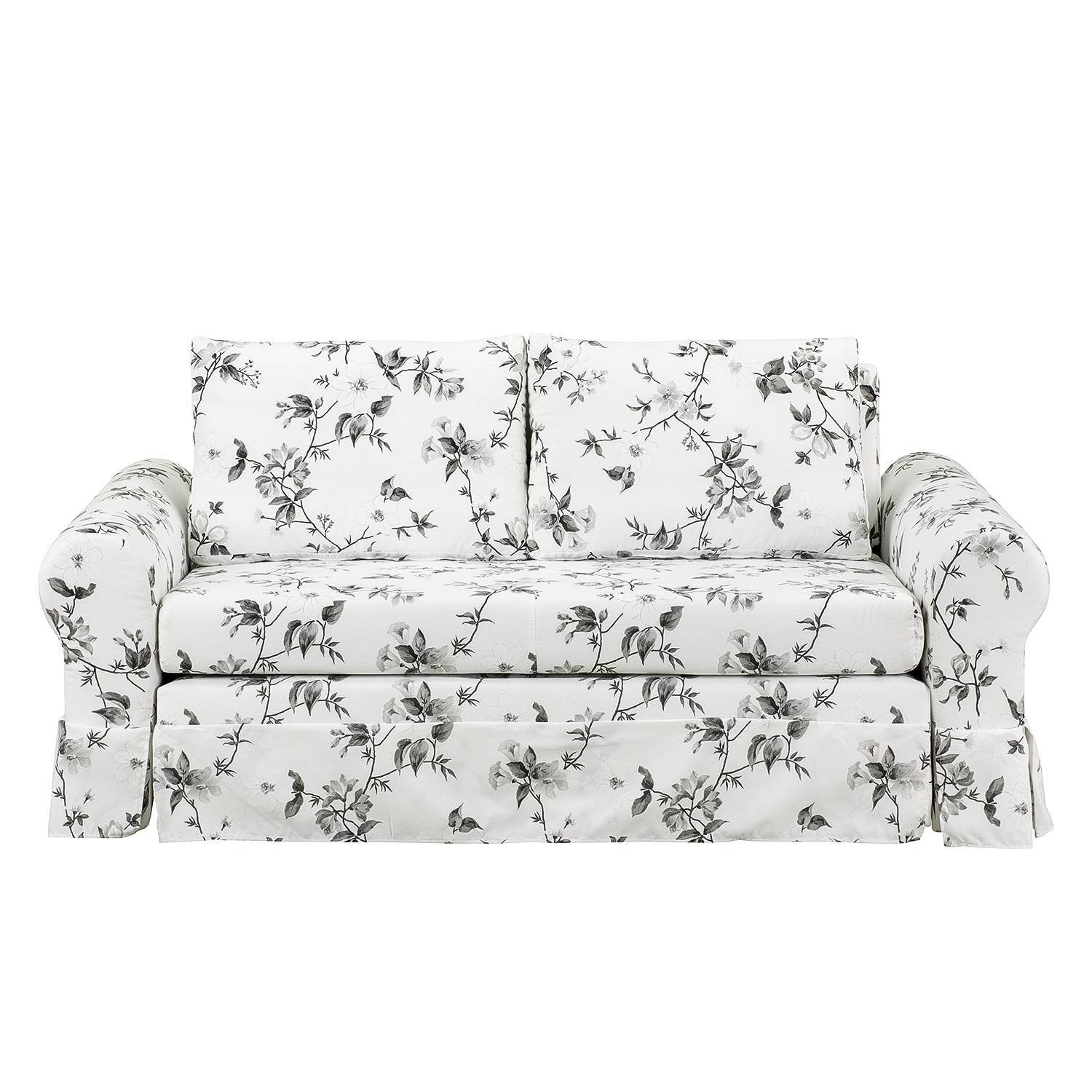 mooved Schlafsofa Latina VII Weiß/Grau Webstoff 185x90x90 cm mit Schlaffunktion und Bettkasten von Mørteens