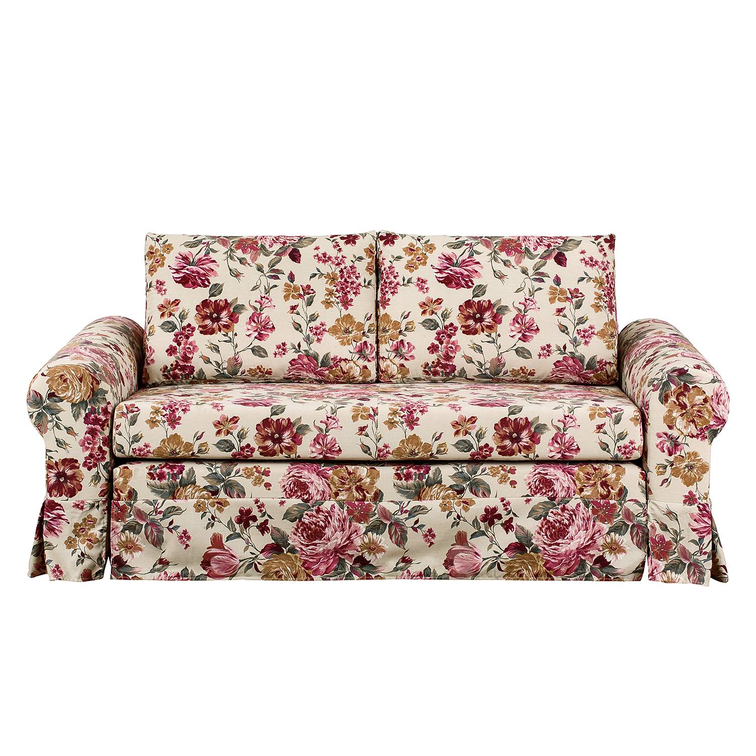 mooved Schlafsofa Latina XII Beige/ Rot Webstoff 165x90x90 cm mit Schlaffunktion und Bettkasten von Mørteens