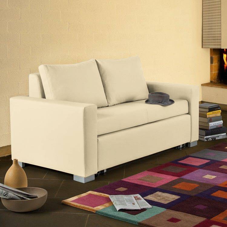 mooved Schlafsofa Latina XIV Beige Kunstleder 150x90x90 cm (BxHxT) mit Schlaffunktion/Bettkasten Modern von Mørteens