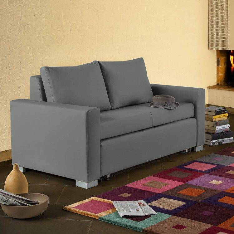 mooved Schlafsofa Latina XIV Hellgrau Kunstleder 150x90x90 cm (BxHxT) mit Schlaffunktion/Bettkasten Modern von Mørteens