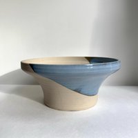 Vintage Keramikschale Hellblau, Grosse Obstschale, Landhaus Keramik Servierschüssel Vintage Keramikschale Hellblau, Grosse Obstschale, Landhaus Keramik Servierschüssel von moovi