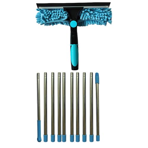 mophrati 5 m Verlängerungsstange für die Fensterreinigung, Mikrofasertuch Set, 4,5 m Fensterglas Abzieher Reinigungsset – ausgestattet, C von mophrati