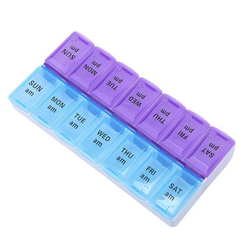 mophrati 7 Days Weekly Pill Case 14 Grids Organizer Container Plastic Pills Dispenser Haushaltszubehör für Business School von mophrati