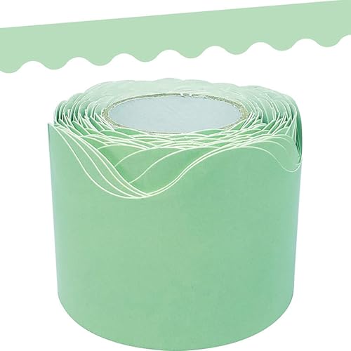 mophrati Bunte, gewellte Ränder für die Pinnwanddekoration, lebendige Wandverkleidung für das Klassenzimmerbüro, PVC Pinnwandrand, Grün von mophrati
