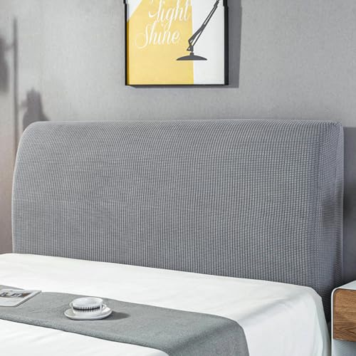 mophrati Einfach zu installierender, maschinenwaschbarer Bett Kopfteilbezug mit ausgezeichneter Elastizität, erweiterbarer Bett Kopfteilbezug aus Polyester, Lanluo Grau von mophrati