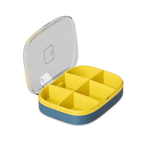 mophrati Pillendose Reisebehälter Mini-Tabletten-Aufbewahrungsspender Fach Design PS ABS U-förmige Nut Hohe Kapazität für Reisen, dunkelblaue sechs Zellen mophrati Pillendose Reisebehälter Mini-Tabletten-Aufbewahrungsspender Fach Design PS ABS U-förmige Nut Hohe Kapazität für Reisen, dunkelblaue sechs Zellen von mophrati