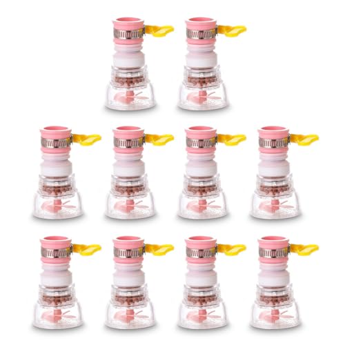 mophrati Wassersparender 360 Grad Waschbecken Wasserhahn Diffusor Hahn Belüfter Filter Sprüher Extender Küchenadapter Zubehör, Rosa, 4 Version 10St von mophrati