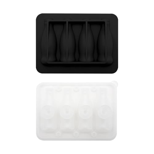mophrati Weinflaschenform Silikon Eisform Tablett Füllen Sie einfach Eiswürfel einfrieren mit einzigartigen Weinflaschenform Silikon Cola, Schwarz von mophrati