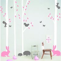Aufkleber An Der Wand Birke Baum Tiere Liste von moreclock