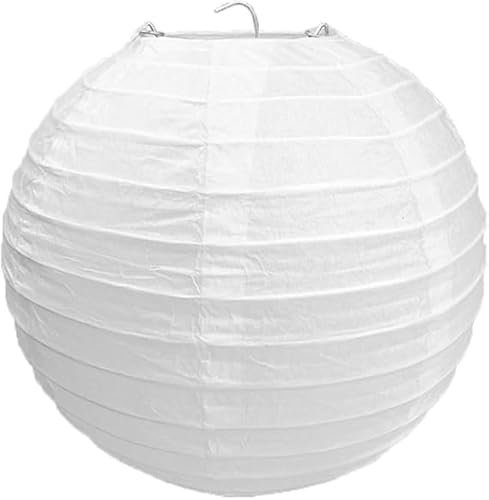 40 cm runder weißer Papier-Lampenschirm, Laterne, klassischer Bambus-Stil, gerippter Papier-Lampenschirm, Bambus, japanischer Stil, hängende runde Deckenleuchte für Schlafzimmer von moresha