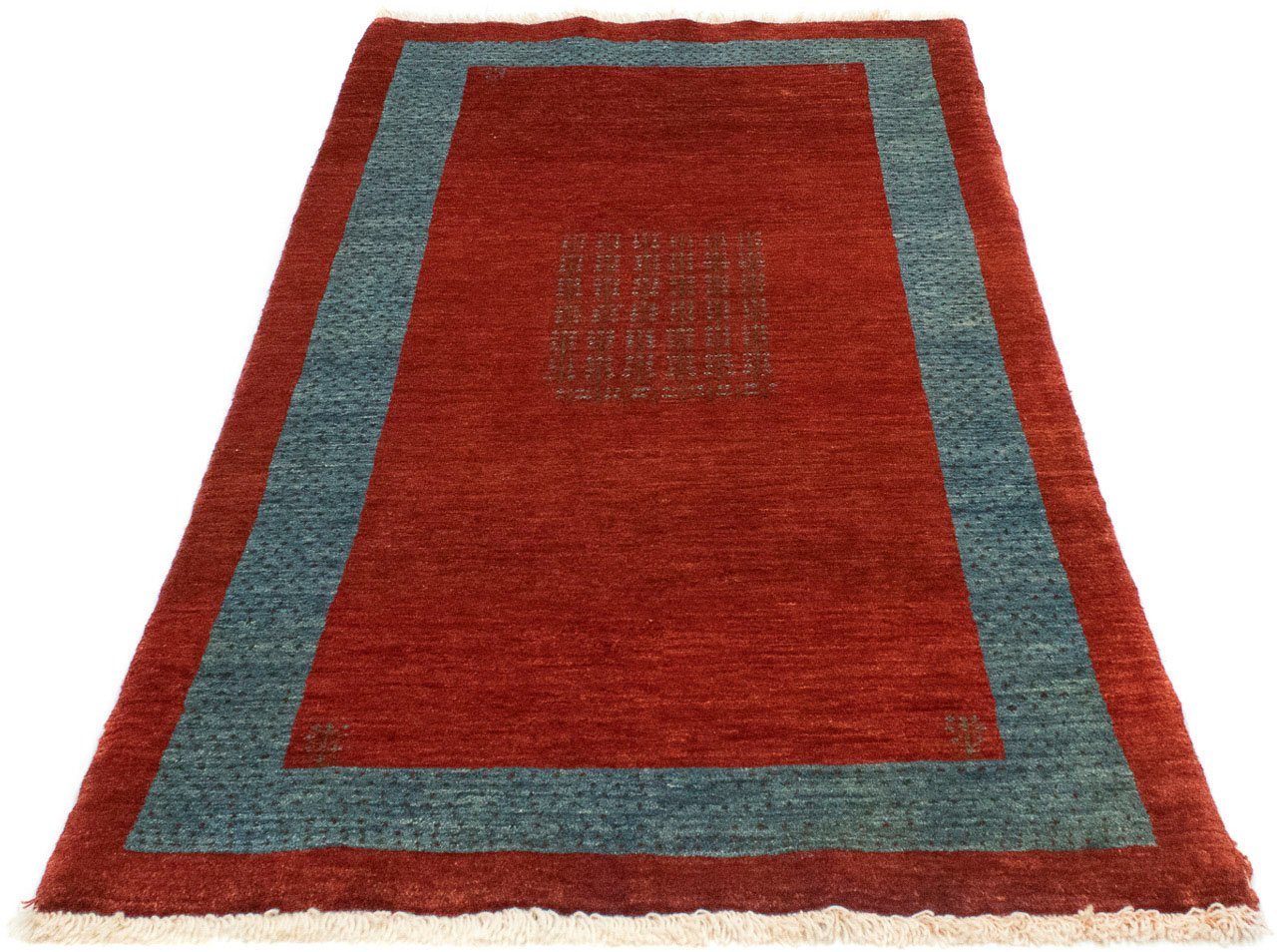 Hochflor-Läufer Loribaft Bordüre Rosso 174 x 88 cm, morgenland, rechteckig, Höhe: 18 mm, Handgeknüpft von morgenland