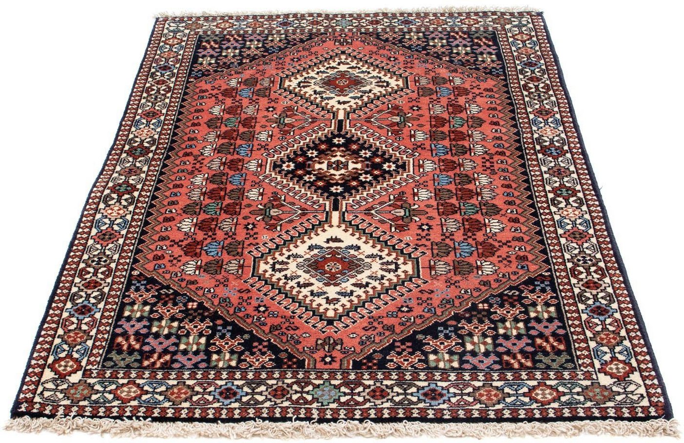 Hochflor-Läufer Yalameh Medaillon Blu scuro 193 x 83 cm, morgenland, rechteckig, Höhe: 10 mm, Handgeknüpft von morgenland