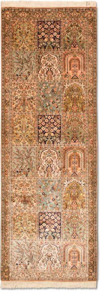 Läufer Kaschmir Seide Teppich handgeknüpft mehrfarbig, morgenland, rechteckig, Höhe: 5 mm von morgenland