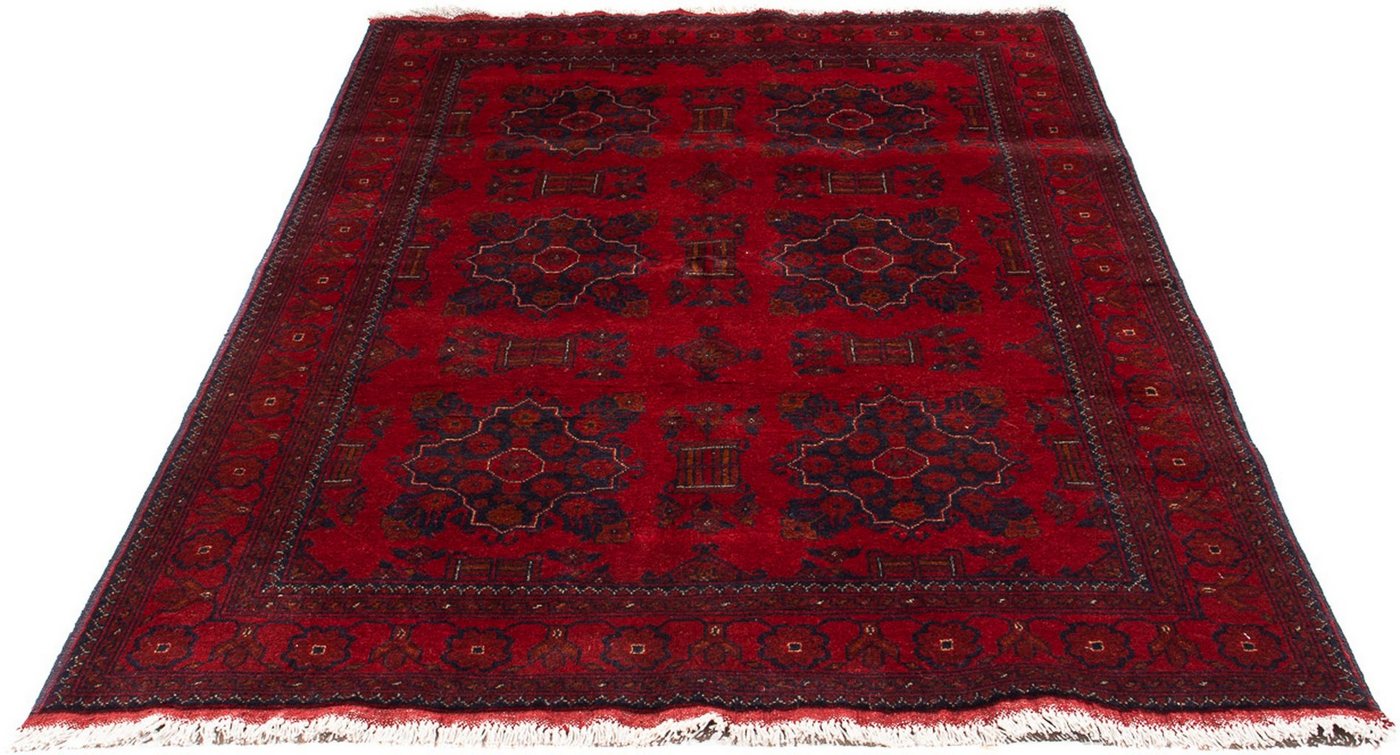 Orientteppich Afghan - Kunduz - 219 x 126 cm - dunkelrot, morgenland, rechteckig, Höhe: 7 mm, Wohnzimmer, Handgeknüpft, Einzelstück mit Zertifikat von morgenland