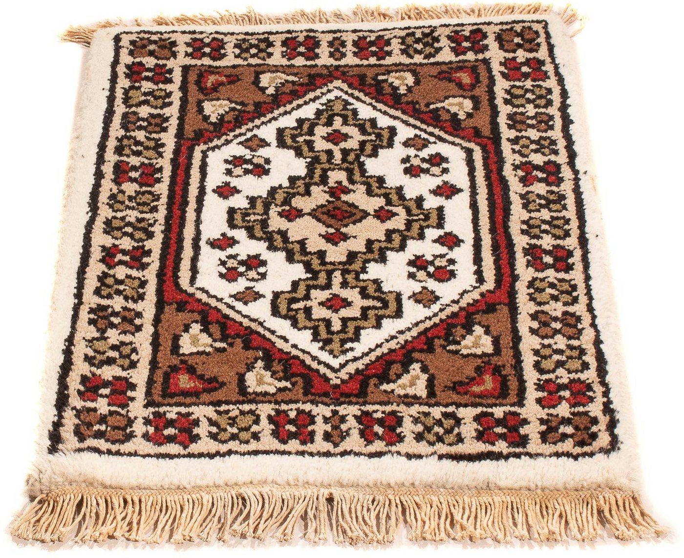 Orientteppich Orient - 60 x 40 cm - beige, morgenland, rechteckig, Höhe: 9 mm, Wohnzimmer, Handgeknüpft, Einzelstück mit Zertifikat von morgenland