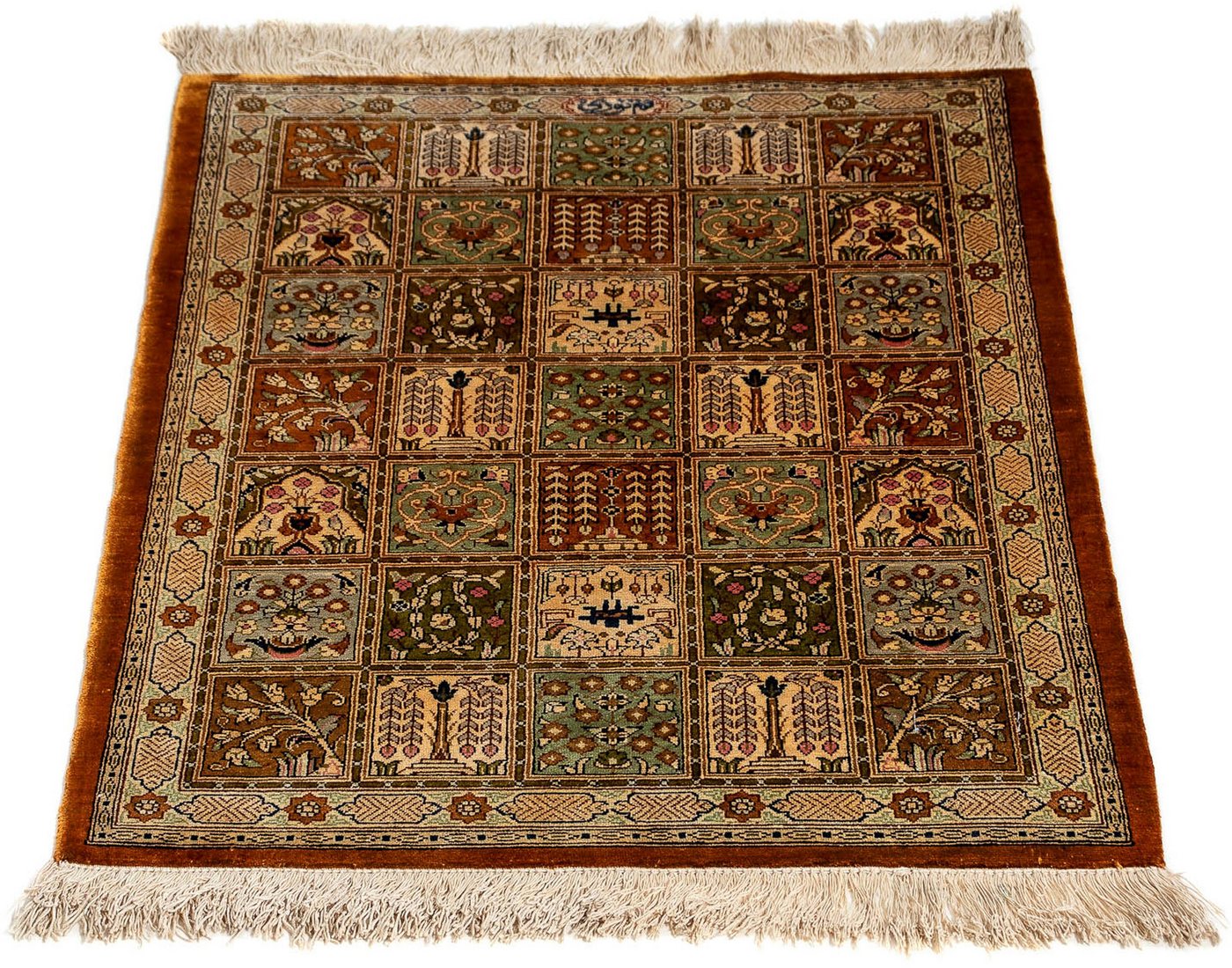 Orientteppich Perser - Ghom - 76 x 55 cm - mehrfarbig, morgenland, rechteckig, Höhe: 10 mm, Wohnzimmer, Handgeknüpft, Einzelstück mit Zertifikat von morgenland