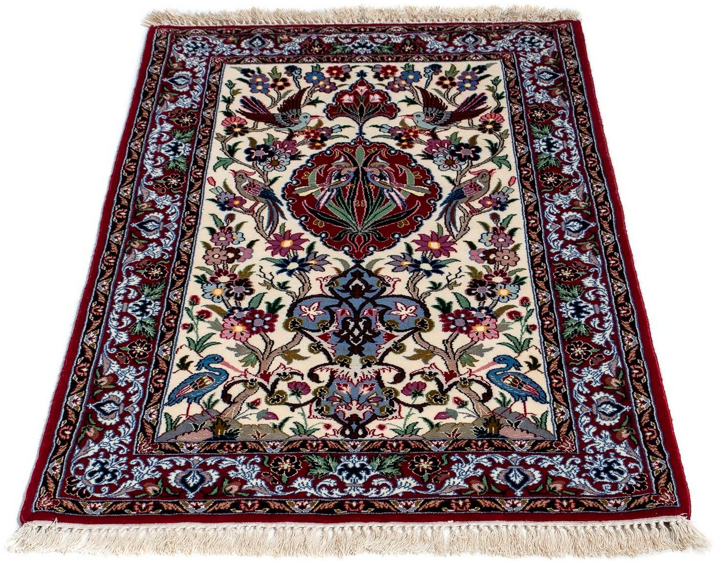 Orientteppich Perser - Isfahan - Premium - 105 x 67 cm - dunkelrot, morgenland, rechteckig, Höhe: 6 mm, Wohnzimmer, Handgeknüpft, Einzelstück mit Zertifikat von morgenland