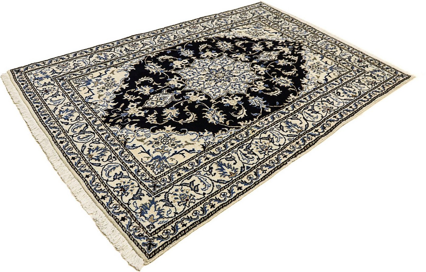 Orientteppich Perser - Nain - 203 x 143 cm - dunkelblau, morgenland, rechteckig, Höhe: 12 mm, Wohnzimmer, Handgeknüpft, Einzelstück mit Zertifikat von morgenland