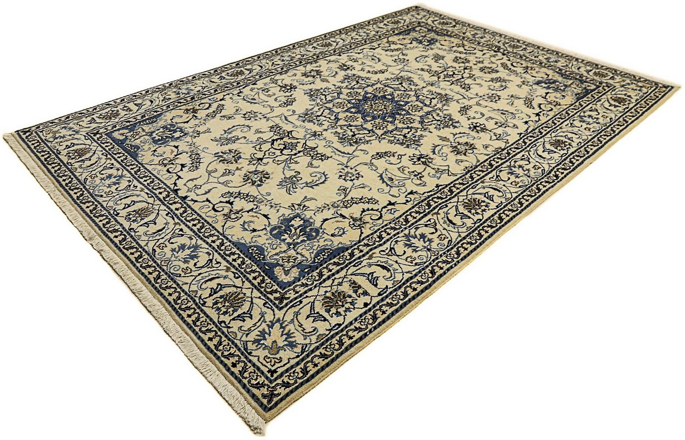 Orientteppich Perser - Nain - 296 x 196 cm - beige, morgenland, rechteckig, Höhe: 12 mm, Wohnzimmer, Handgeknüpft, Einzelstück mit Zertifikat von morgenland