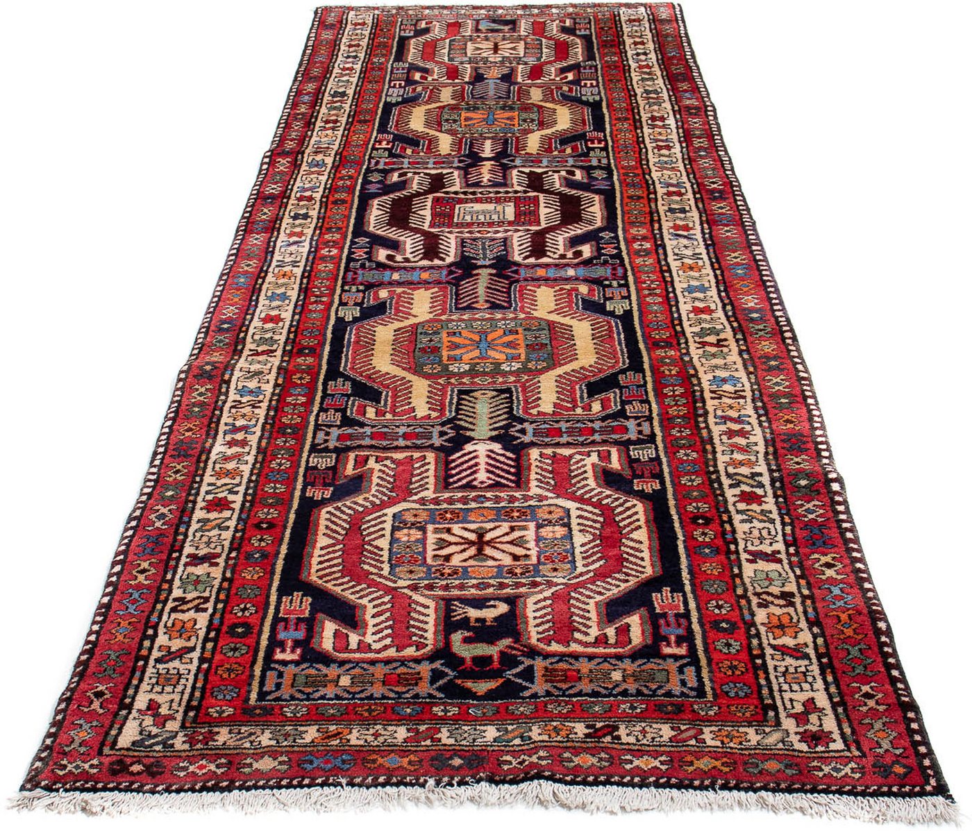 Orientteppich Perser - Nomadic - 320 x 102 cm - mehrfarbig, morgenland, rechteckig, Höhe: 10 mm, Wohnzimmer, Handgeknüpft, Einzelstück mit Zertifikat von morgenland