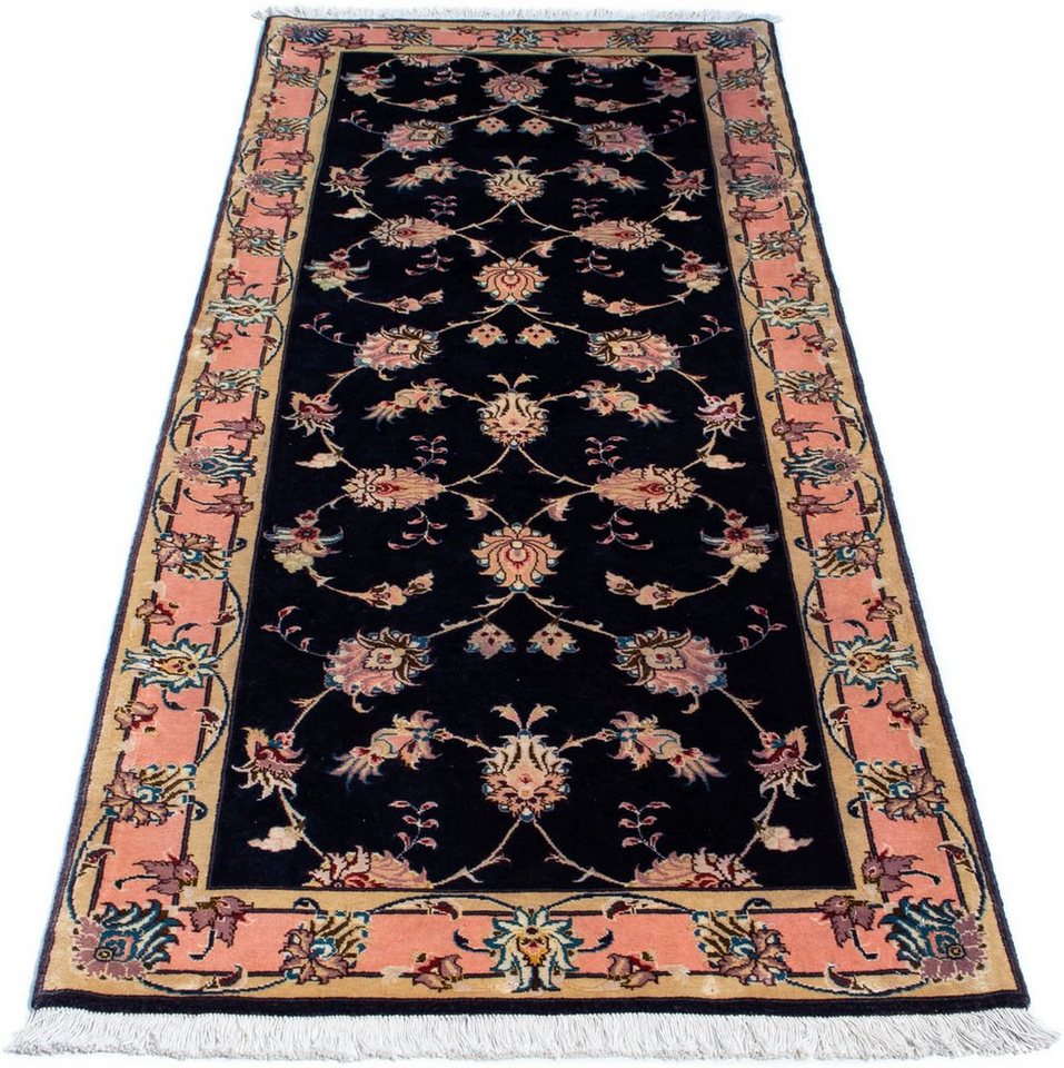 Orientteppich Perser - Täbriz - Royal - 200 x 74 cm - dunkelblau, morgenland, rechteckig, Höhe: 7 mm, Wohnzimmer, Handgeknüpft, Einzelstück mit Zertifikat von morgenland