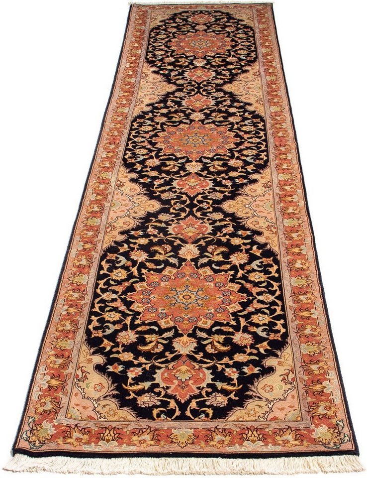 Orientteppich Perser - Täbriz - Royal - 295 x 68 cm - dunkelblau, morgenland, rechteckig, Höhe: 7 mm, Wohnzimmer, Handgeknüpft, Einzelstück mit Zertifikat von morgenland