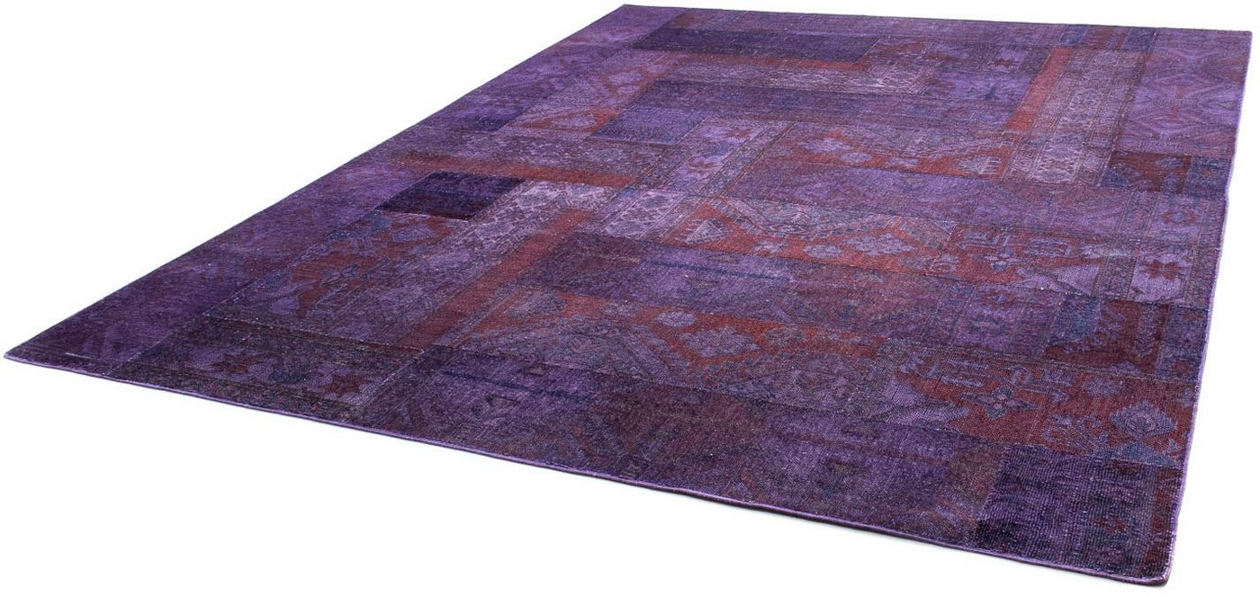 Teppich Patchwork - 299 x 239 cm - lila, morgenland, rechteckig, Höhe: 7 mm, Wohnzimmer, Handgeknüpft, Einzelstück mit Zertifikat von morgenland