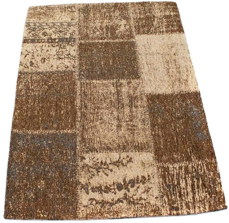 Teppich Vintage Teppich handgetuftet mehrfarbig, morgenland, rechteckig, Höhe: 7 mm, Vintage Design von morgenland