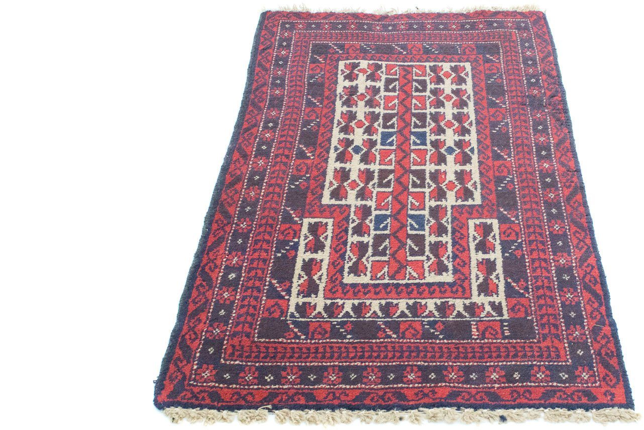 Wollteppich Belutsch Teppich handgeknüpft rot, morgenland, rechteckig, Höhe: 11 mm, handgeknüpft von morgenland