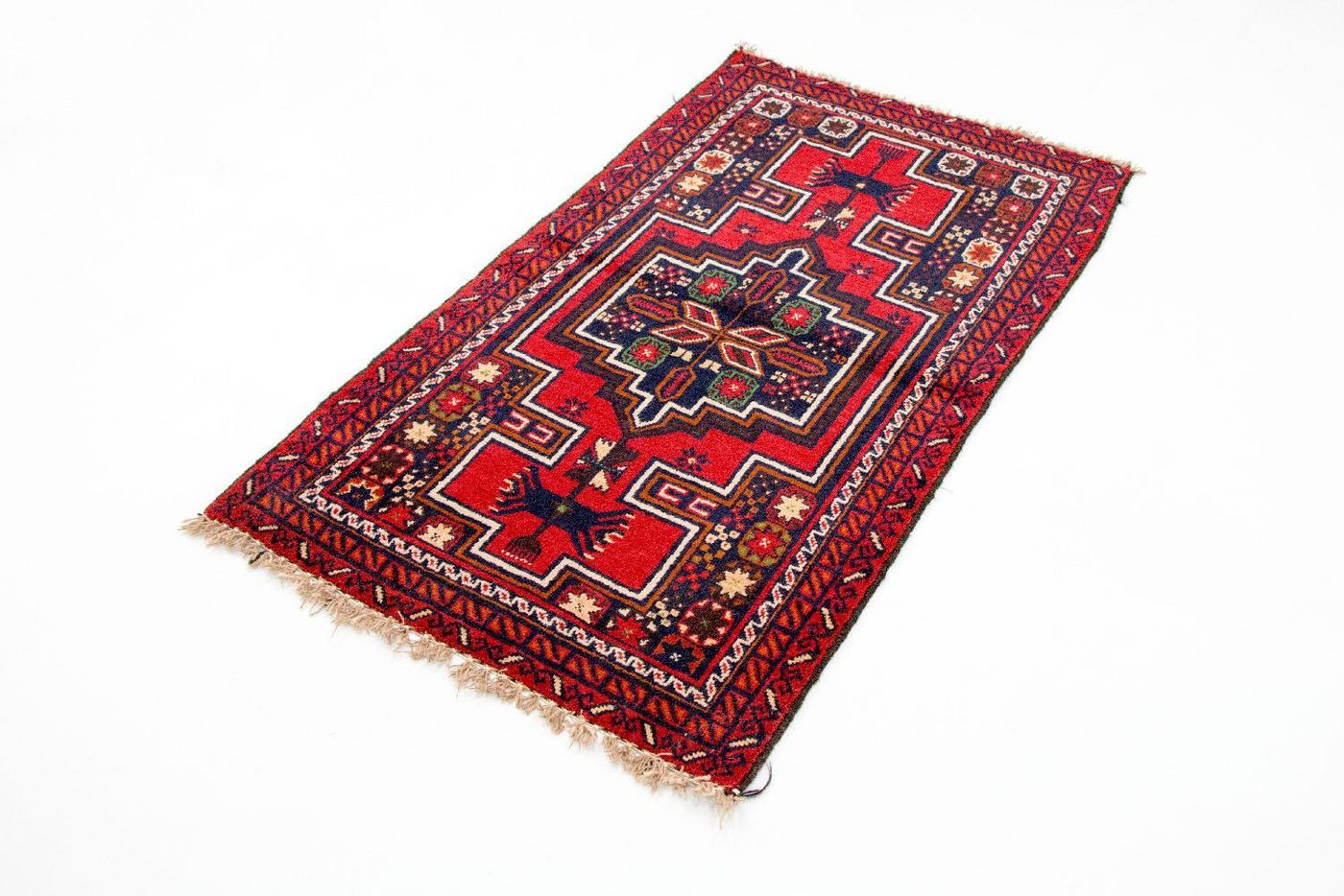 Wollteppich Belutsch Teppich handgeknüpft rot, morgenland, rechteckig, Höhe: 8 mm, handgeknüpft von morgenland
