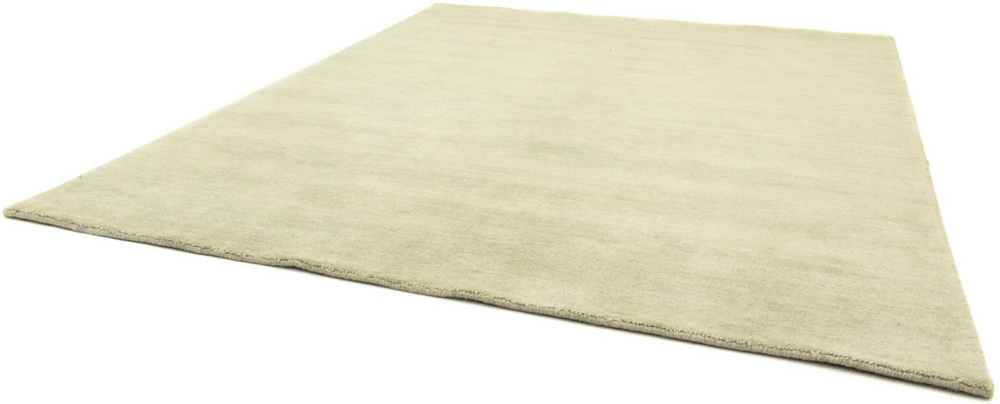 Wollteppich Einfarbig Beige 240 x 80 cm, morgenland, rechteckig, Höhe: 18 mm, Sehr weicher Flor von morgenland