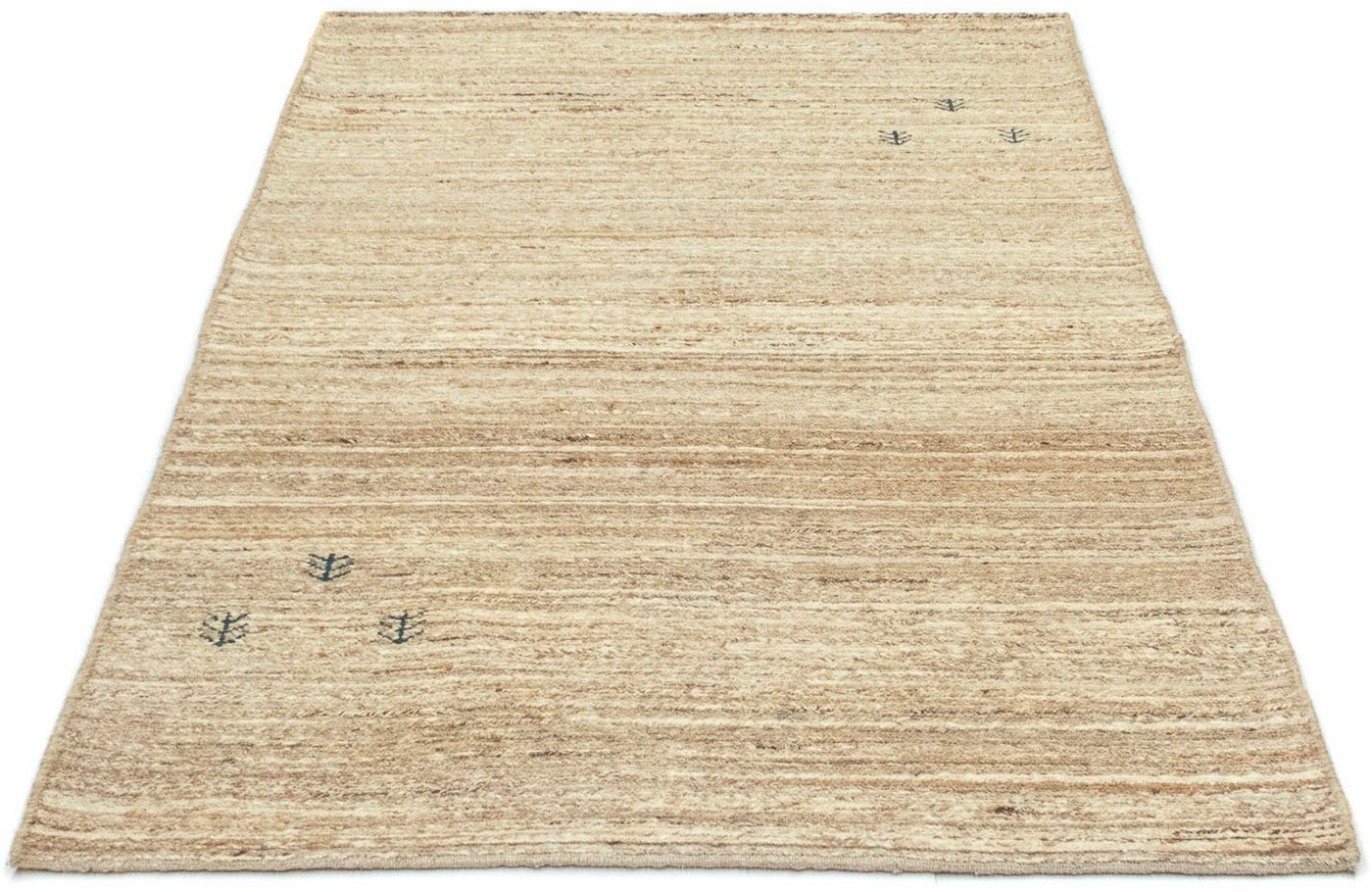 Wollteppich Gabbeh Teppich handgeknüpft beige, morgenland, rechteckig, Höhe: 18 mm, handgeknüpft von morgenland