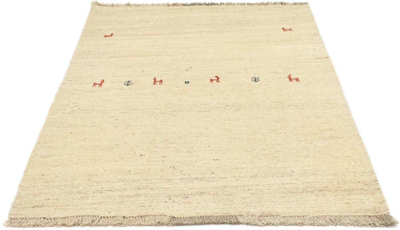 Wollteppich Gabbeh Teppich handgeknüpft natur, morgenland, rechteckig, Höhe: 18 mm, handgeknüpft von morgenland