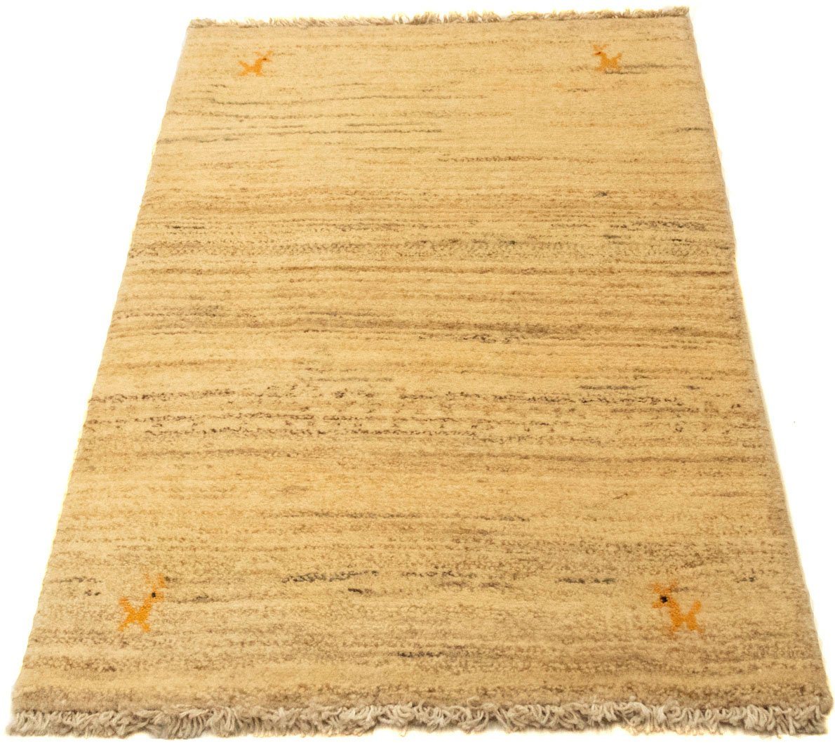 Wollteppich Gabbeh Teppich handgeknüpft natur, morgenland, rechteckig, Höhe: 18 mm, handgeknüpft von morgenland