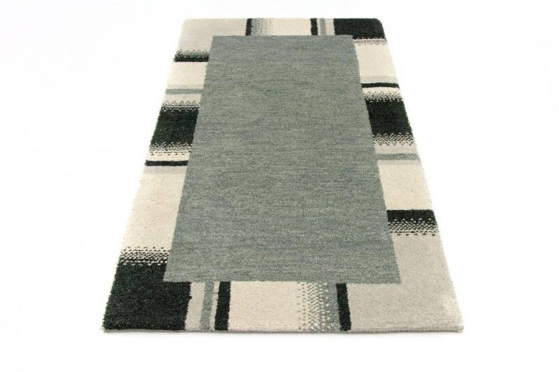 Wollteppich Gabbeh Teppich handgeknüpft silber, morgenland, rechteckig, Höhe: 18 mm, handgeknüpft von morgenland