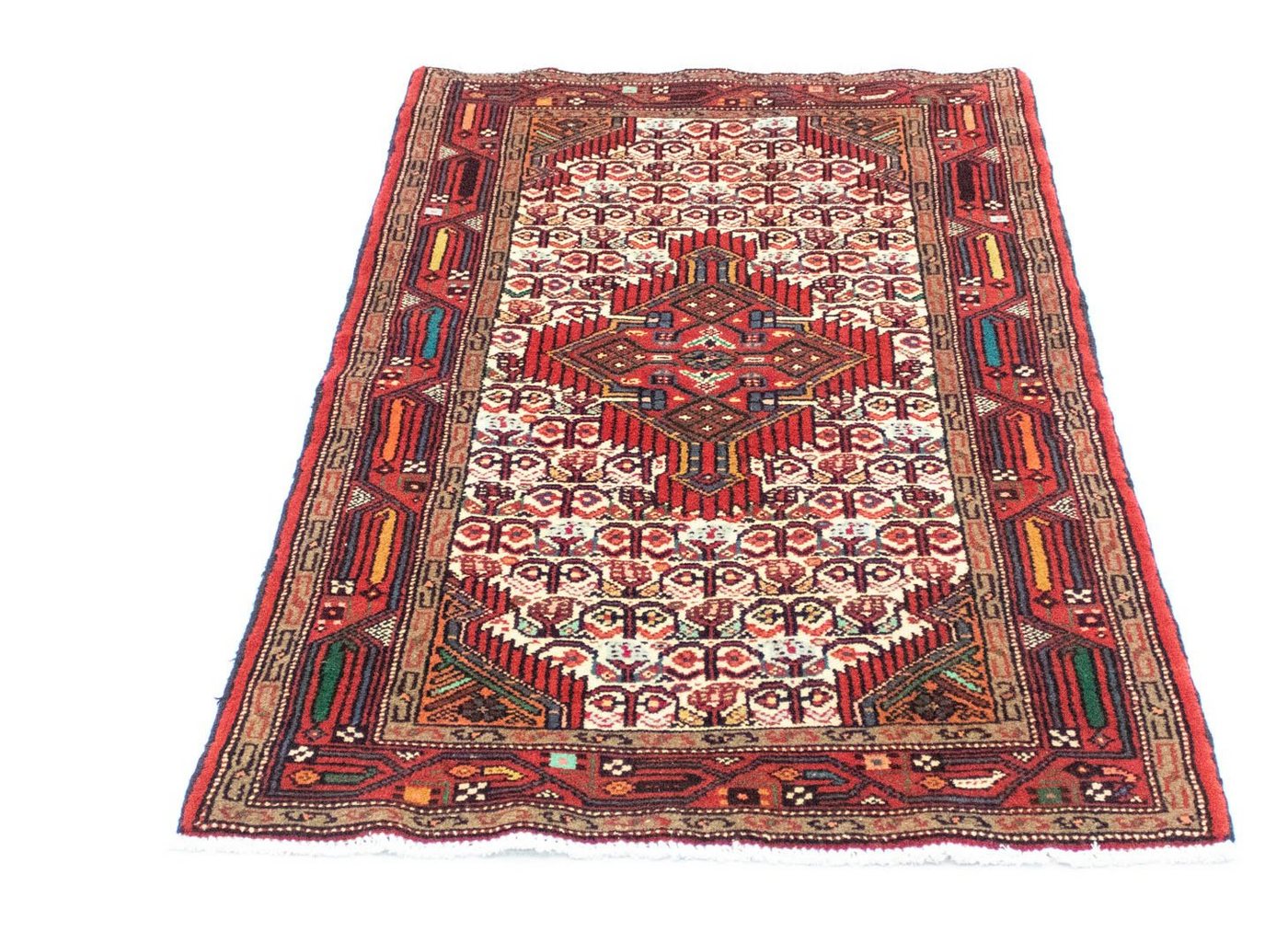 Wollteppich Hamadan Teppich handgeknüpft rot, morgenland, rechteckig, Höhe: 10 mm, handgeknüpft von morgenland