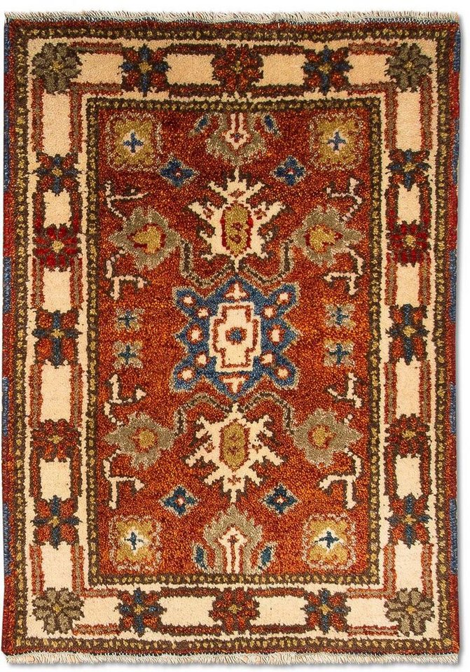 Wollteppich Kazak Teppich handgeknüpft orange, morgenland, rechteckig, Höhe: 8 mm von morgenland
