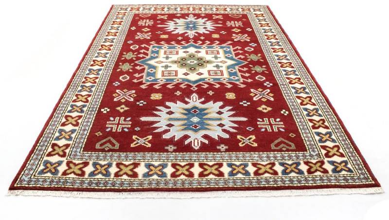 Wollteppich Kazak Teppich handgeknüpft rot, morgenland, rechteckig, Höhe: 18 mm von morgenland