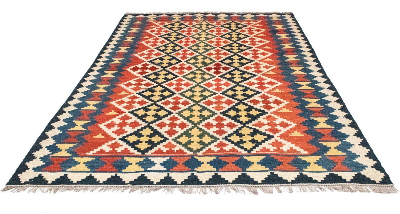 Wollteppich Kelim Fars Teppich handgewebt orange, morgenland, rechteckig, Höhe: 4 mm, Kurzflor von morgenland