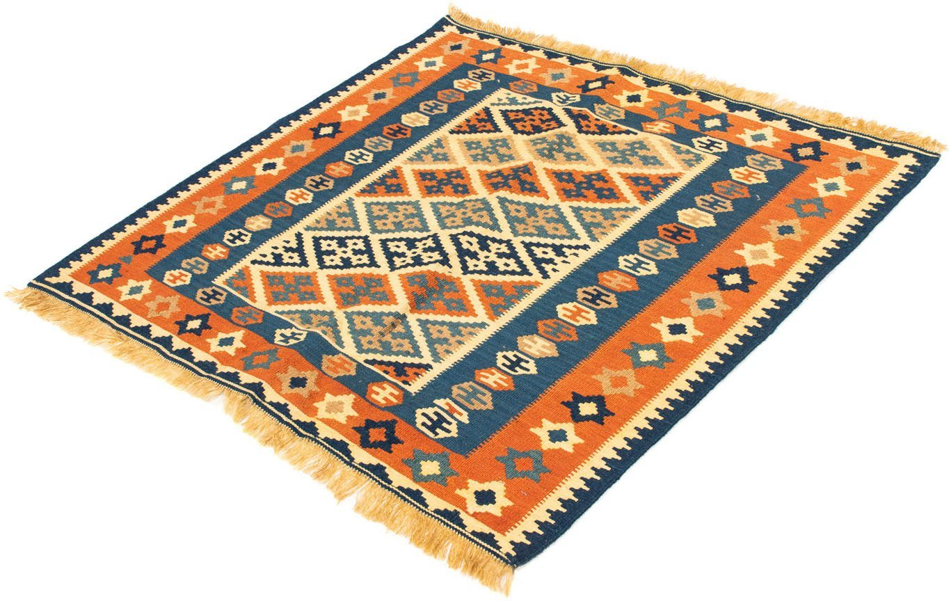 Wollteppich Kelim - Oriental quadratisch - 100 x 98 cm - mehrfarbig, morgenland, quadratisch, Höhe: 6 mm, Wohnzimmer, Einzelstück von morgenland