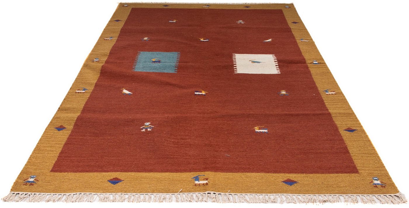 Wollteppich Kelim - Trendy - 240 x 170 cm - dunkelrot, morgenland, rechteckig, Höhe: 4 mm, Wohnzimmer, Einzelstück von morgenland