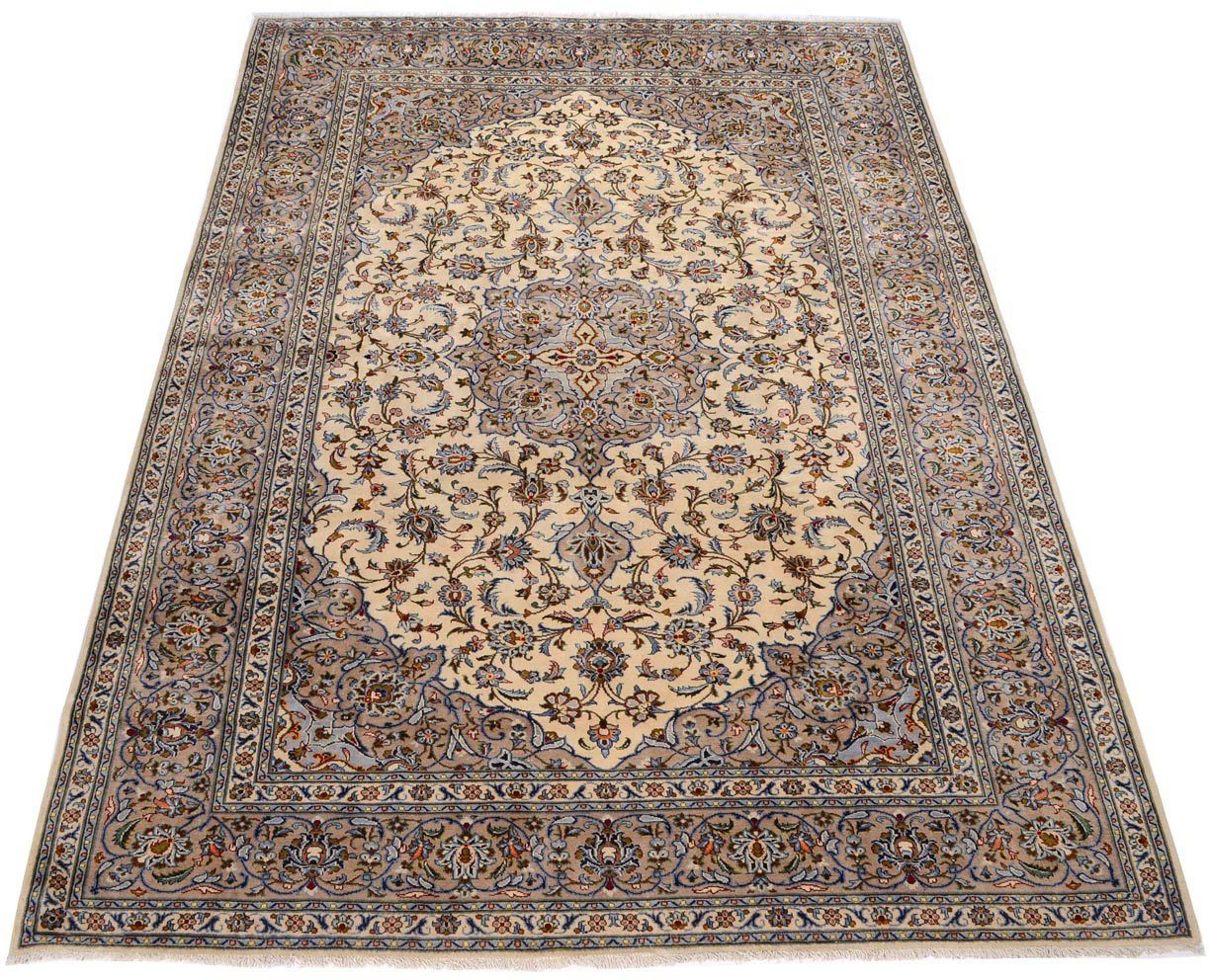 Wollteppich Keshan Medaillon Beige 363 x 239 cm, morgenland, rechteckig, Höhe: 10 mm, Unikat mit Zertifikat von morgenland