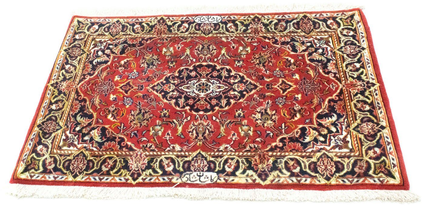 Wollteppich Keshan Teppich handgeknüpft rot, morgenland, rechteckig, Höhe: 8 mm von morgenland